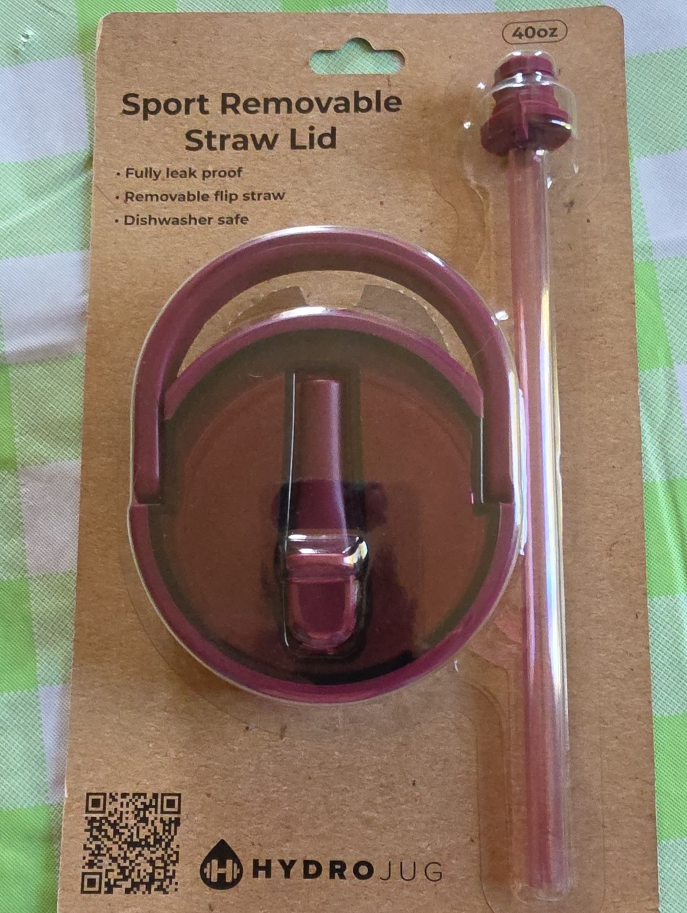 HydroJug 40 oz Sport Removable Straw Lid - Merlot